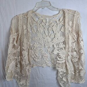 STUDIO Y cream/ ivory crochet jacket